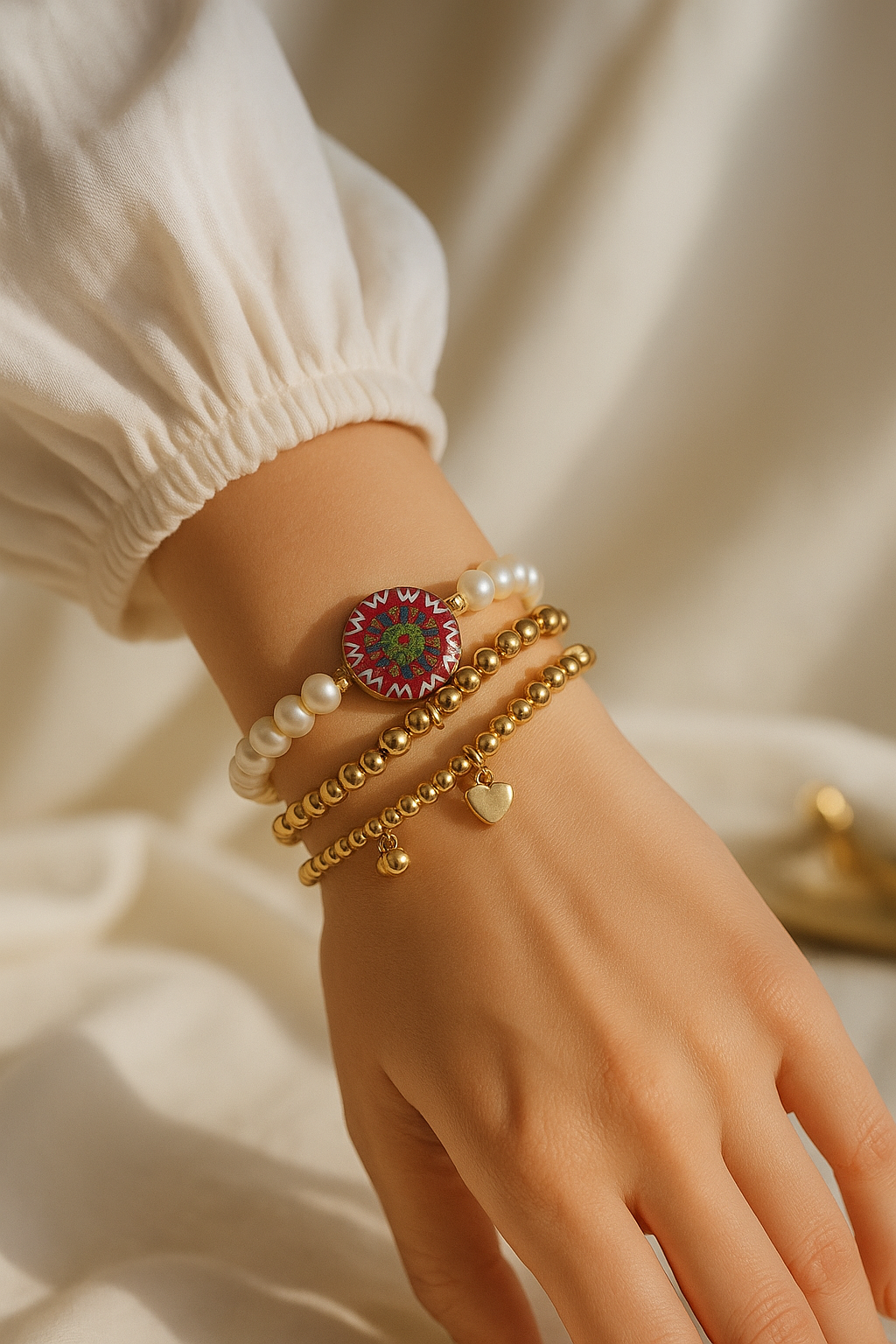 "Soul Circle" Pearl Bracelet – Handcrafted With Love & Culture