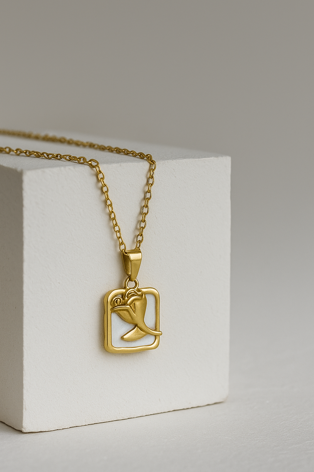 Golden Rose Pendant Necklace