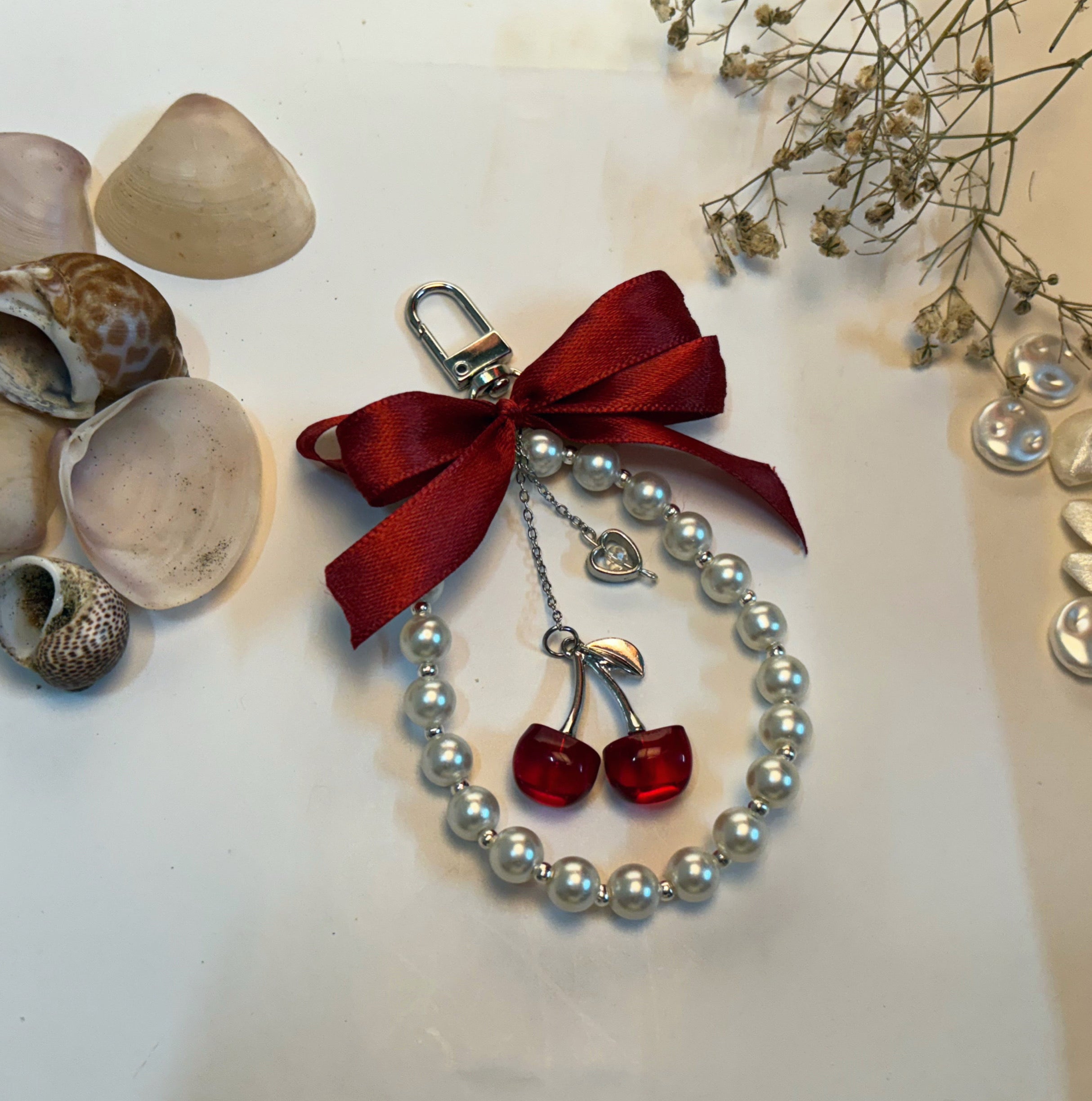 Elegant Cherry Blossom Keychain: A Touch of Charm for Your Bag