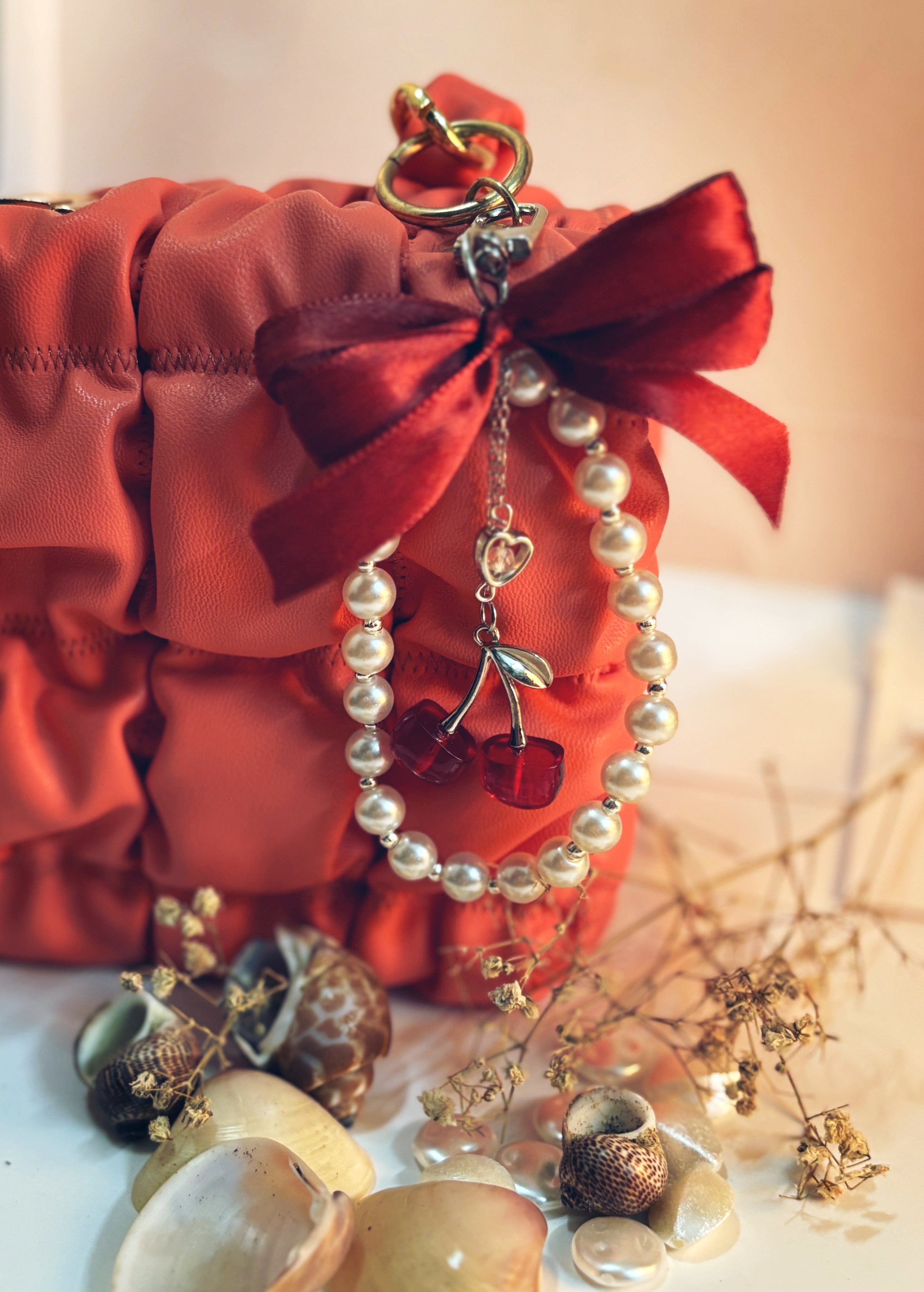 Elegant Cherry Blossom Keychain: A Touch of Charm for Your Bag