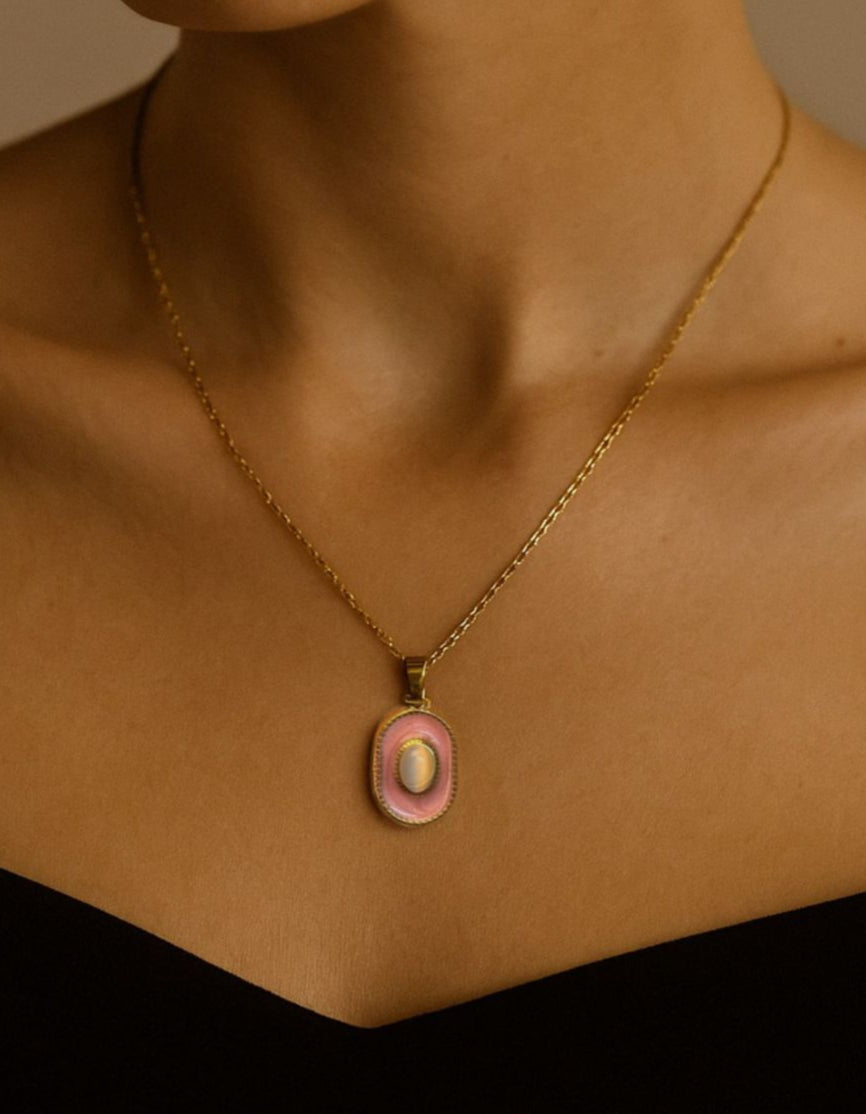Vintage Rosé Locket Necklace